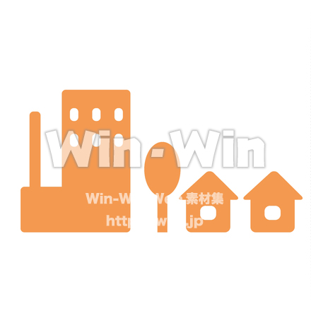 町並みのシルエット素材 W-016814