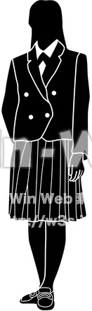 高校生（女子）のシルエット素材 W-016176