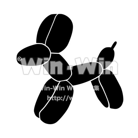 バルーンアート犬のシルエット素材 W-016113