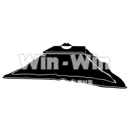 こたつのシルエット素材 W-017897