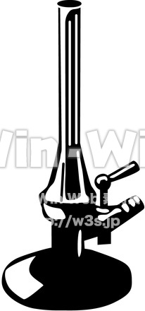 ガスバーナー（理科）のシルエット素材 W-016166