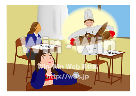 将来の夢　パン職人のCG・イラスト素材 W-017277
