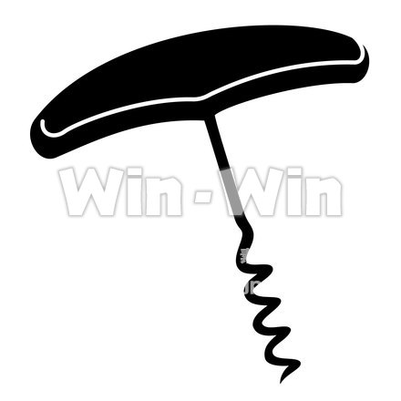 コルク抜きのシルエット素材 W-017899