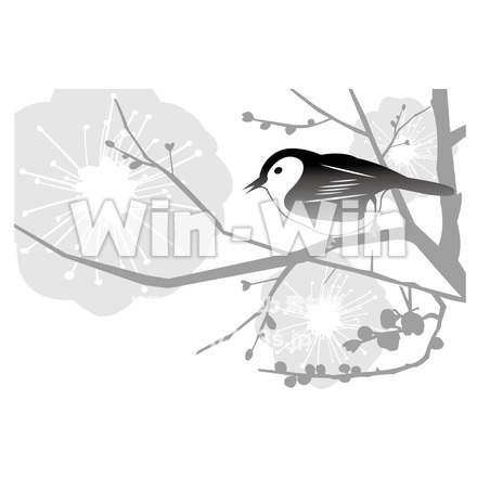 春のシルエット素材 W-017871