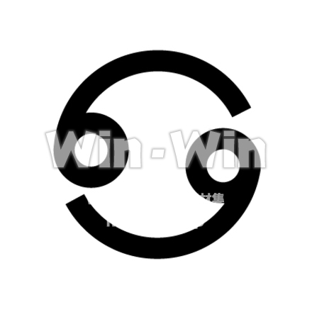 蟹座のシルエット素材 W-016523