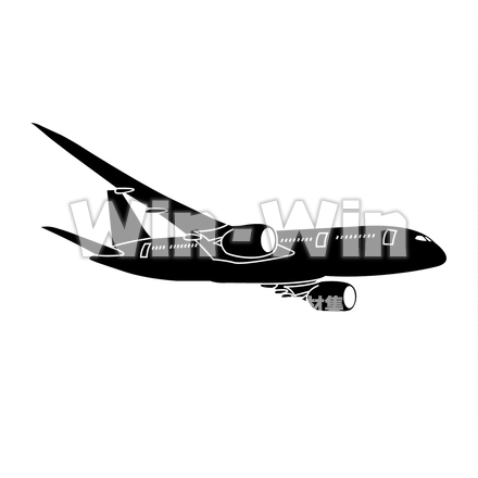 飛行機のシルエット素材 W-017537