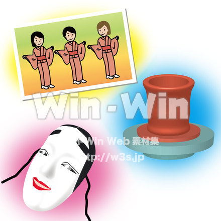 写真、陶芸、能面のイラストのCG・イラスト素材 W-016651