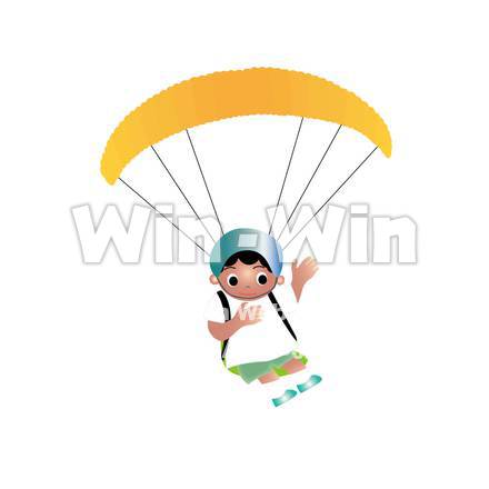 パラグライダーの少年のCG・イラスト素材 W-017700