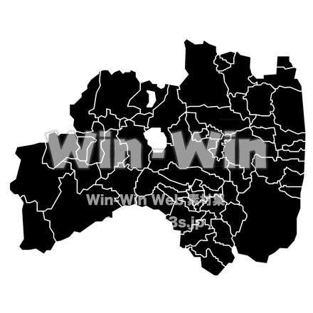 福島県のシルエット素材 W-016118