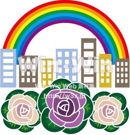 葉牡丹のある風景のCG・イラスト素材 W-016648