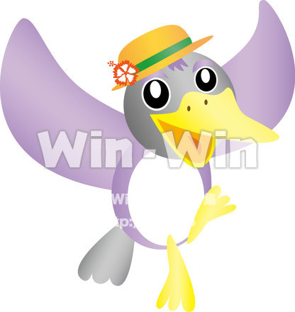 カンカン帽のトリのCG・イラスト素材 W-016923