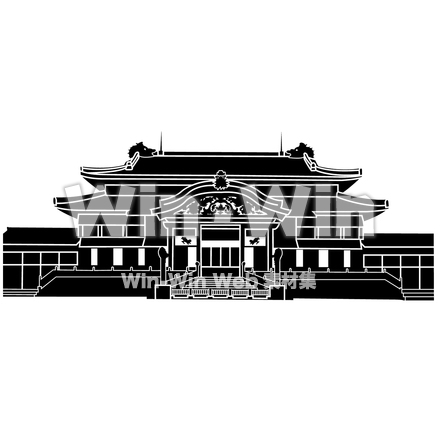 首里城のシルエット素材 W-017531