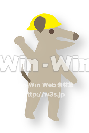 手をふる犬のCG・イラスト素材 W-017324