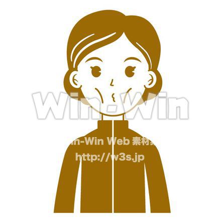 ほほをへこます女性のCG・イラスト素材 W-016122