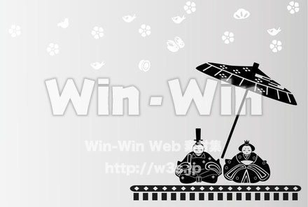 ひな祭りイラストのシルエット素材 W-017853