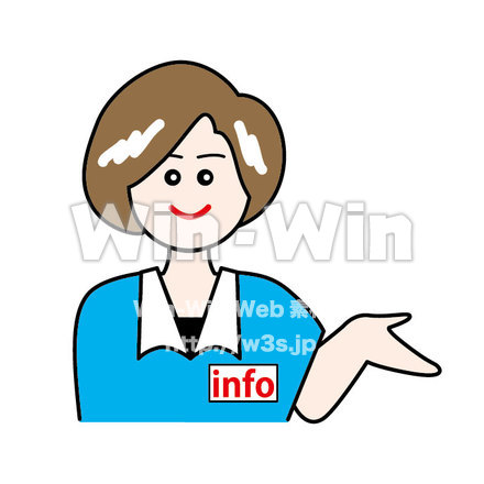 受付のおねぇさんのCG・イラスト素材 W-017540