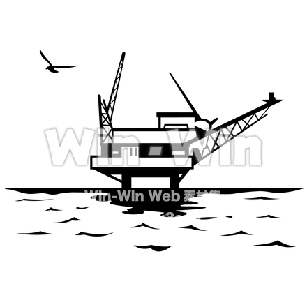 海底油田のシルエット素材 W-017673