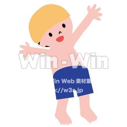 水着の男の子のCG・イラスト素材 W-017251