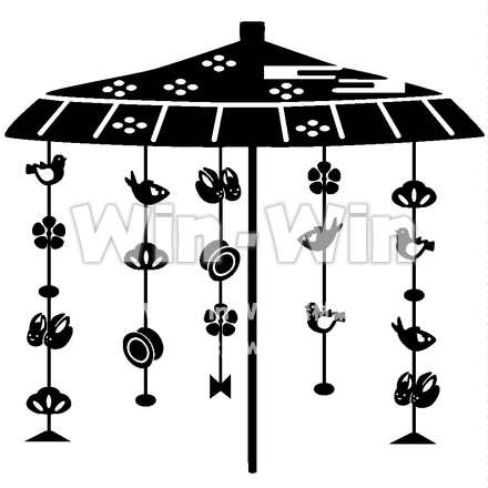 つるし雛のシルエット素材 W-017581