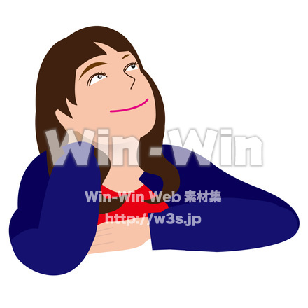 夢見る女の子のCG・イラスト素材 W-017276