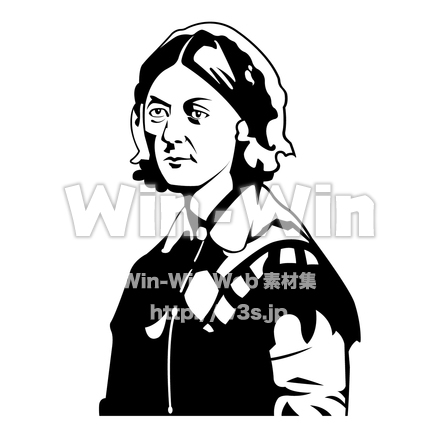 ナイチンゲールのシルエット素材 W-017672