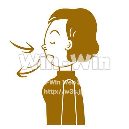 深呼吸する女性のCG・イラスト素材 W-016120