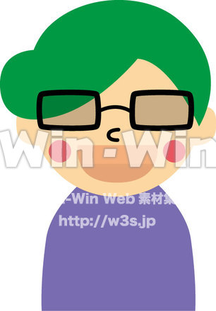 男の子（メガネ）のCG・イラスト素材 W-017535