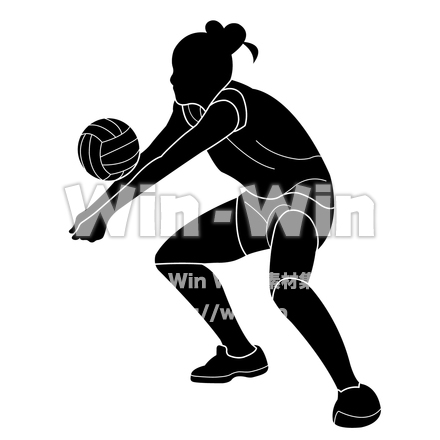 レシーブのシルエット素材 W-017669