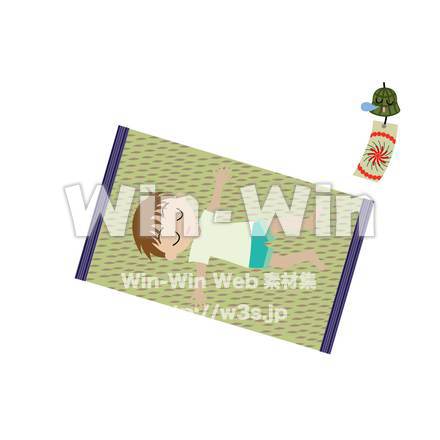 昼寝中の少年のCG・イラスト素材 W-016879