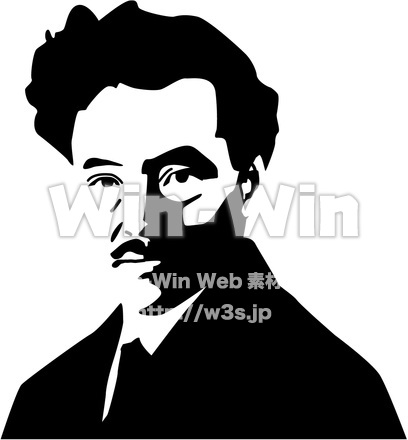 野口英世のシルエット素材 W-016173