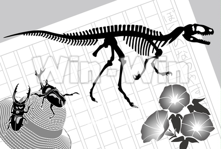 夏休みの宿題のシルエット素材 W-017845