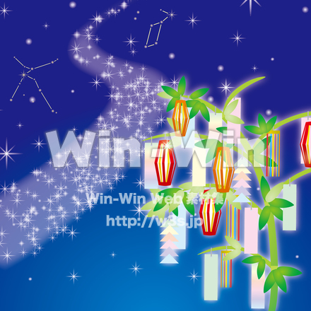 天の川と短冊のCG・イラスト素材 W-017302