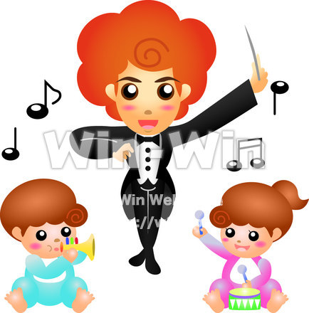 親子でコンサートのCG・イラスト素材 W-016593