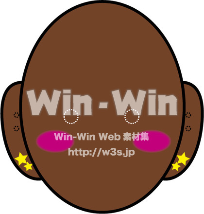 お面用がんぐろ鬼の輪郭のCG・イラスト素材 W-019478