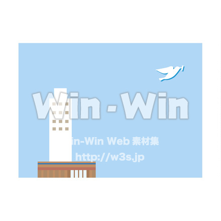 メッセージを届けるハトのCG・イラスト素材 W-018369