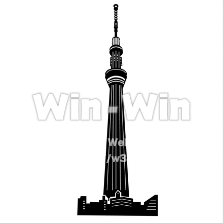 東京スカイツリーのシルエット素材 W-018951