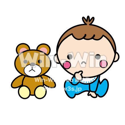 幼児とぬいぐるみのCG・イラスト素材 W-019718