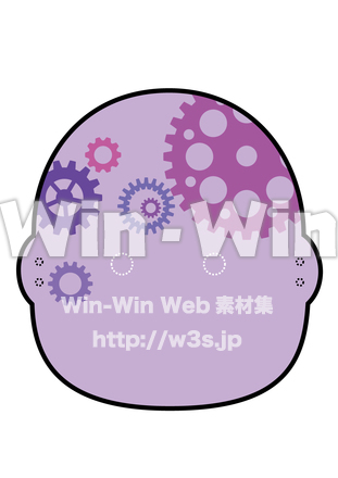 お面の顔のCG・イラスト素材 W-019462