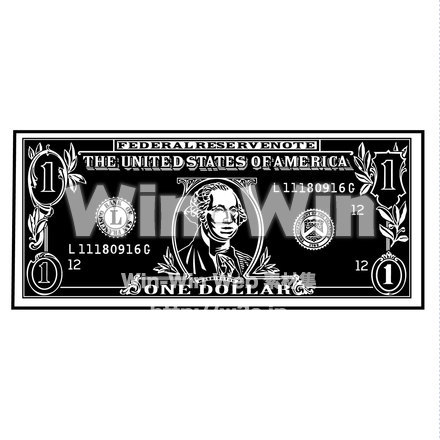 1ドル札のシルエット素材 W-018083