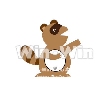 たぬき　左向きのCG・イラスト素材 W-019197