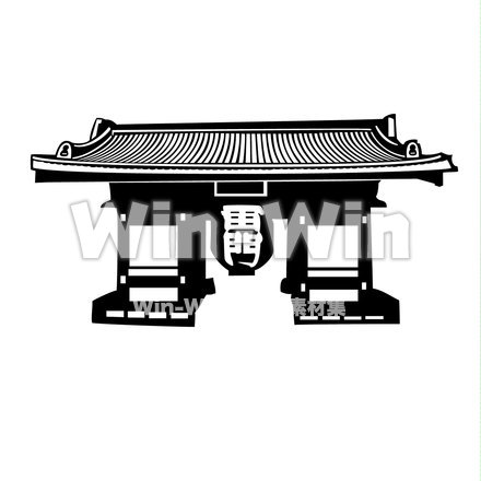 浅草の雷門のシルエット素材 W-018084