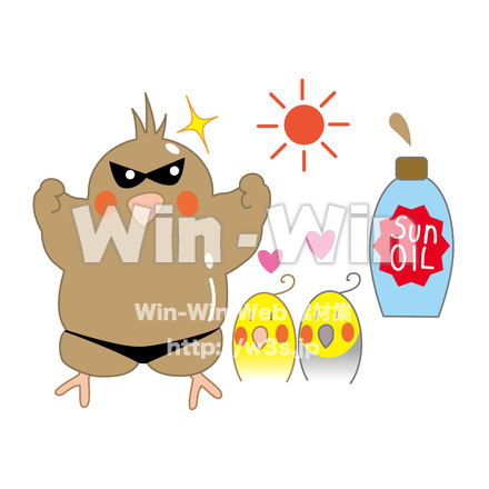 ムキムキおかめのCG・イラスト素材 W-019115