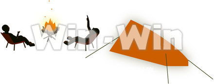 キャンプ／焚き火のCG・イラスト素材 W-019964