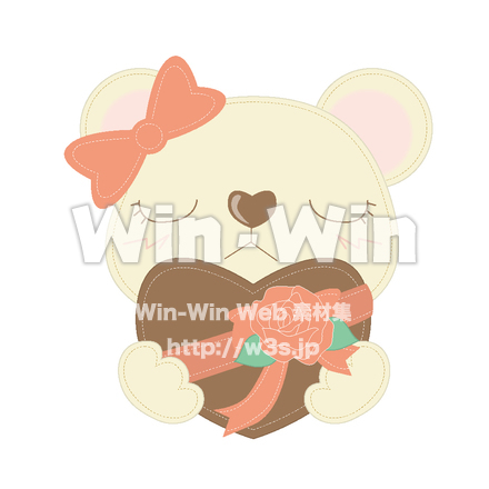 バレンタインデー　くまのCG・イラスト素材 W-018486