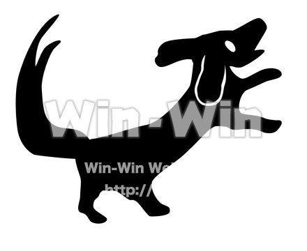 ミニチュアダックスフンドのシルエット素材 W-019804