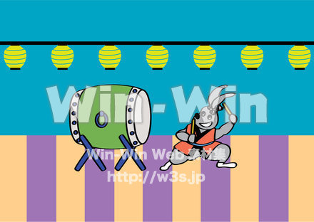 夏祭り、わっしょい！のCG・イラスト素材 W-019223