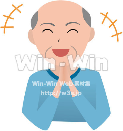 笑うおじいさんのCG・イラスト素材 W-019647