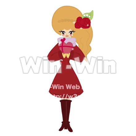 バレンタインデーの女の子のCG・イラスト素材 W-018464