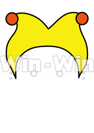 お面（ピエロの頭）のCG・イラスト素材 W-019511