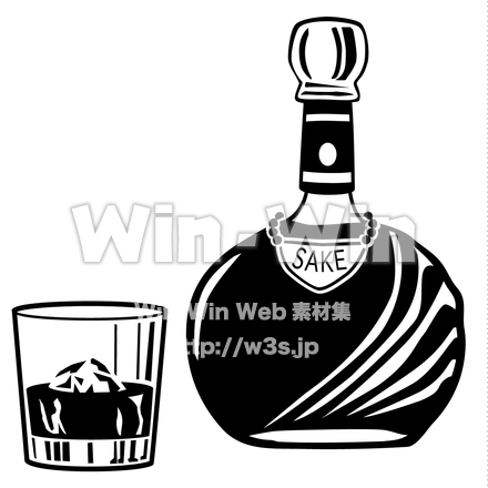 ブランデーのシルエット素材 W-018428
